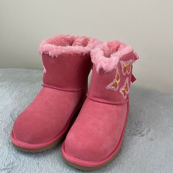 UGG mini Bailey Bow II Butterfly Girls Sz 4 - Picture 4 of 7